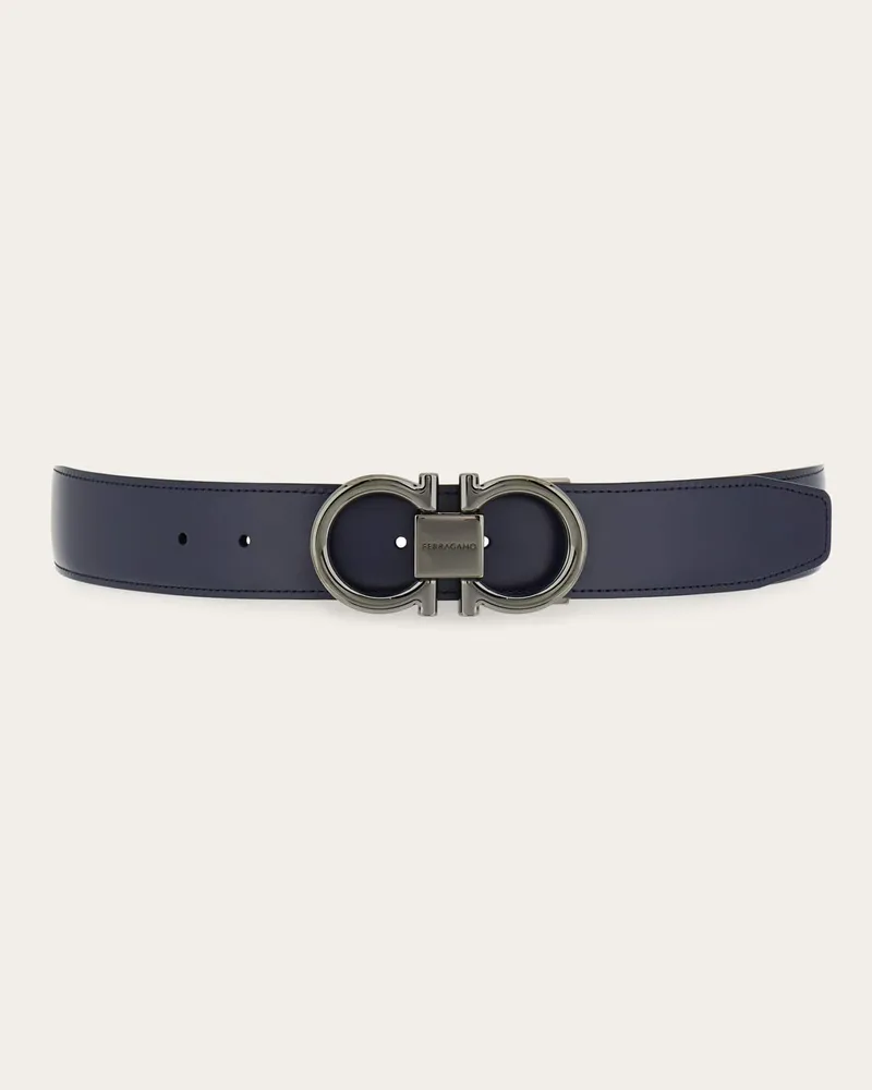 Ferragamo Herren Verstellbarer Gancini Wendegürtel Blau Blau
