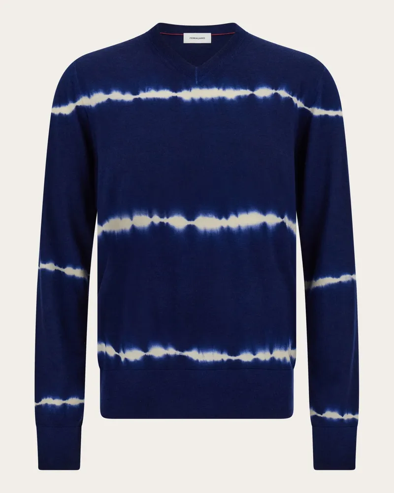 Ferragamo Herren Pulli Batik Blau Blau