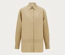Damen Oversize-Bluse Beige