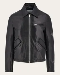 Ferragamo Lederjacke Schwarz