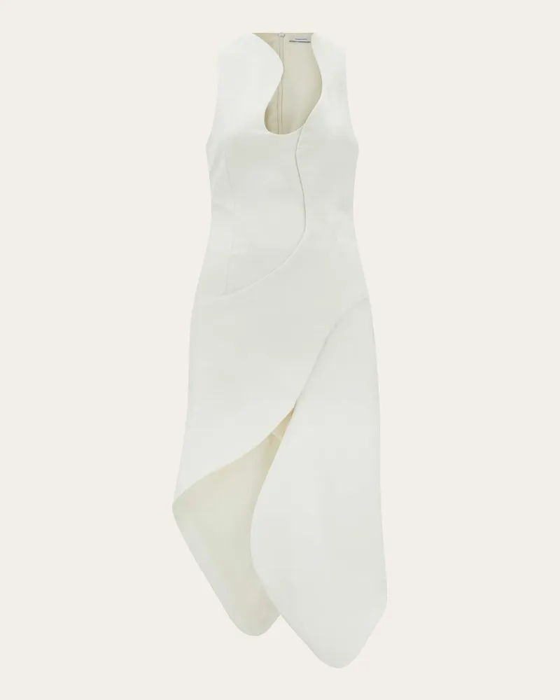 Ferragamo Damen Asymmetrisches Kleid mit Formschnitt Weiß Weiß