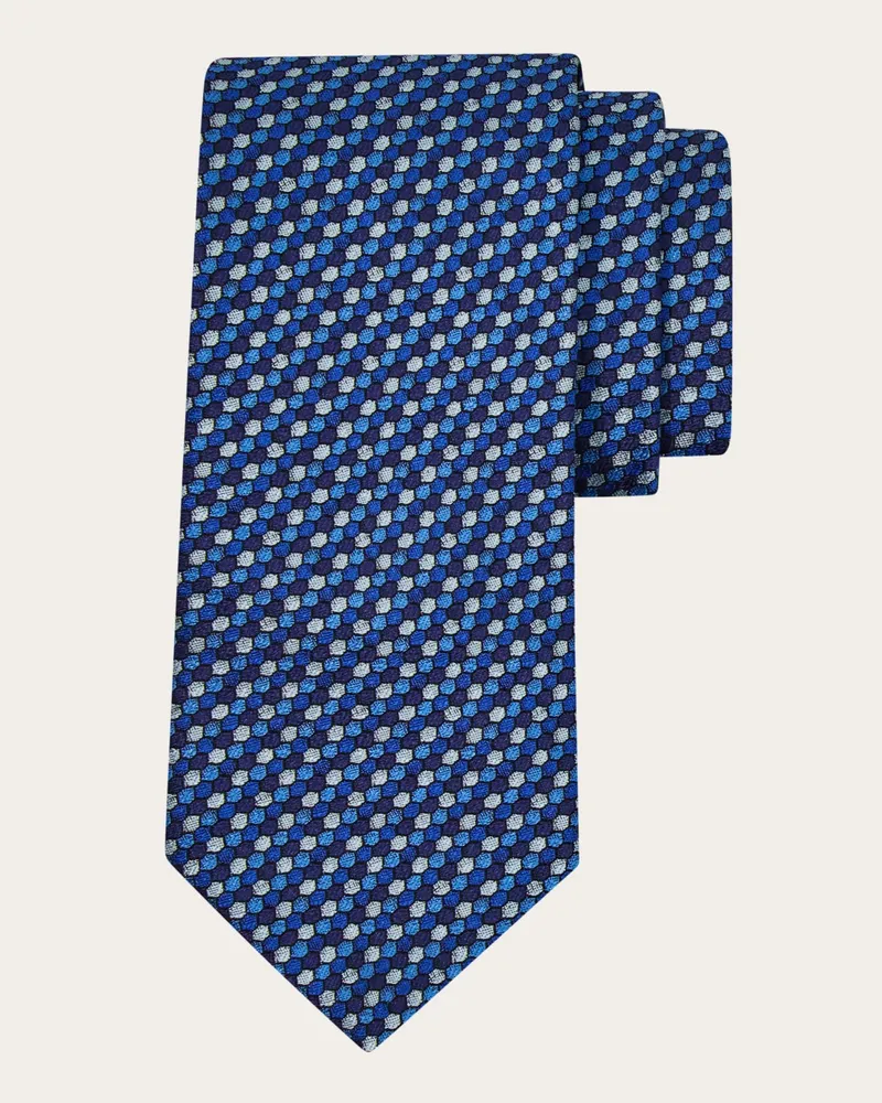 Ferragamo Herren Jacquard-Krawatte mit Fadenglas-Motiv Blau Blau