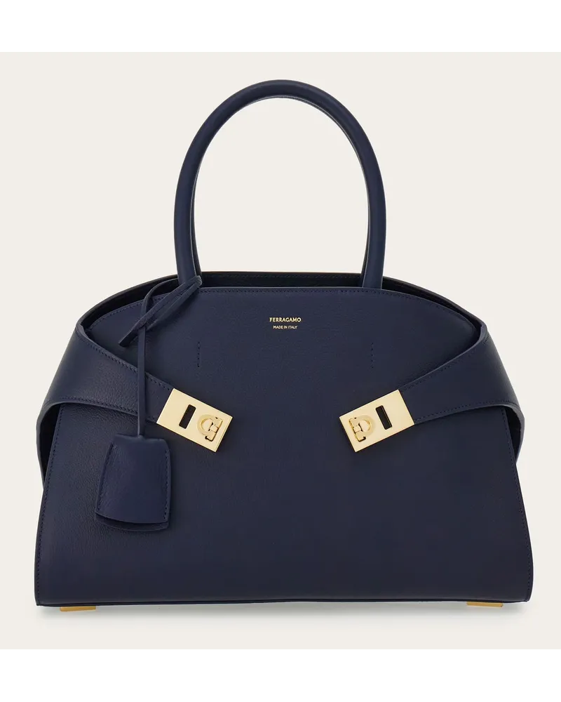 Ferragamo Damen Hug Handtasche (M) Blau Blau
