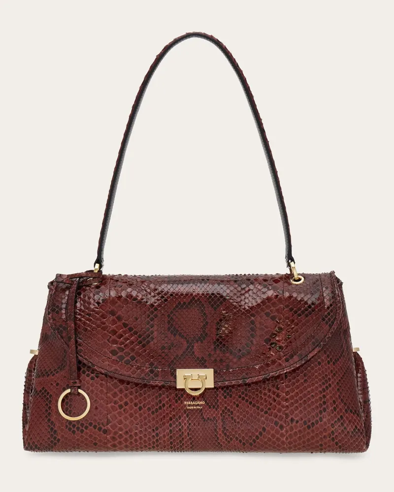 Ferragamo Damen Gancini Umhängetasche (M) Rot Rot