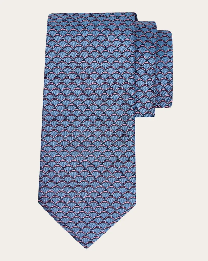 Ferragamo Herren Seidenkrawatte mit Bögen-Print - Infinite Inspirations Blau Blau