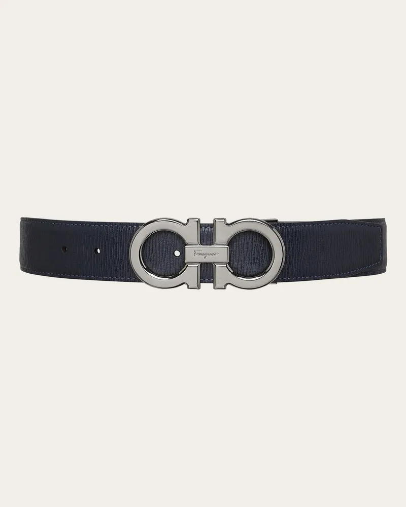 Ferragamo Herren Verstellbarer Gancini Wendegürtel Blau Blau
