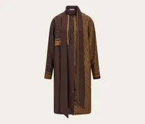 Damen Hemdkleid aus Seide Braun