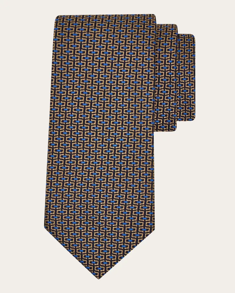 Ferragamo Herren Jacquard-Krawatte mit Gancini Gold Gold