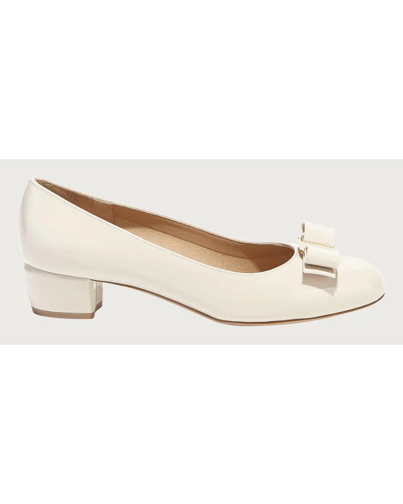 Ferragamo Damen Vara Pumps Weiß Größe 5 Weiß
