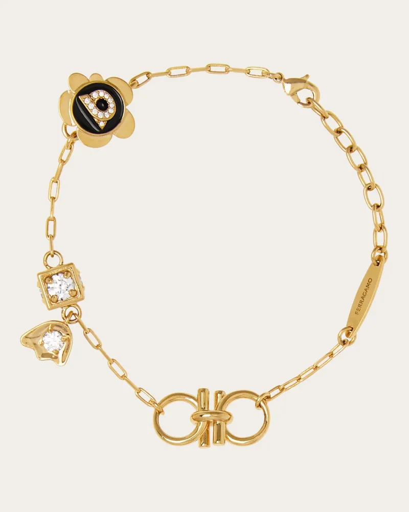 Ferragamo Damen Armband mit Gancini-Anhängern Gold Gold