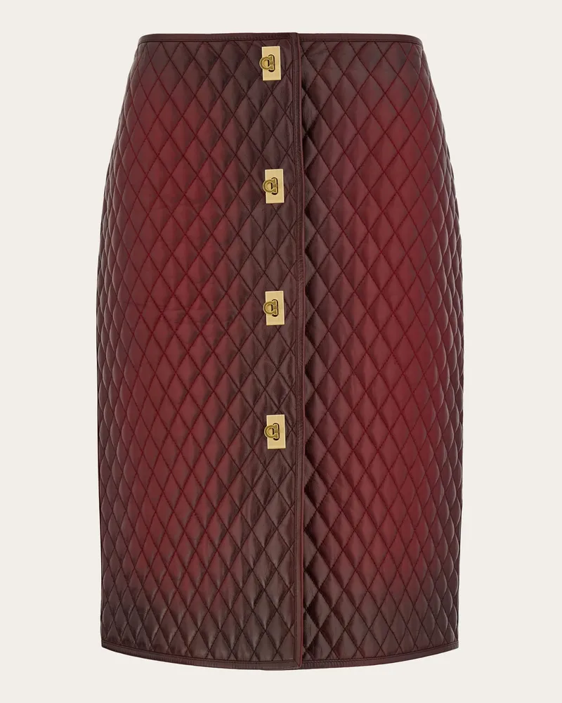 Ferragamo Damen Gesteppter Napparock Rot Rot