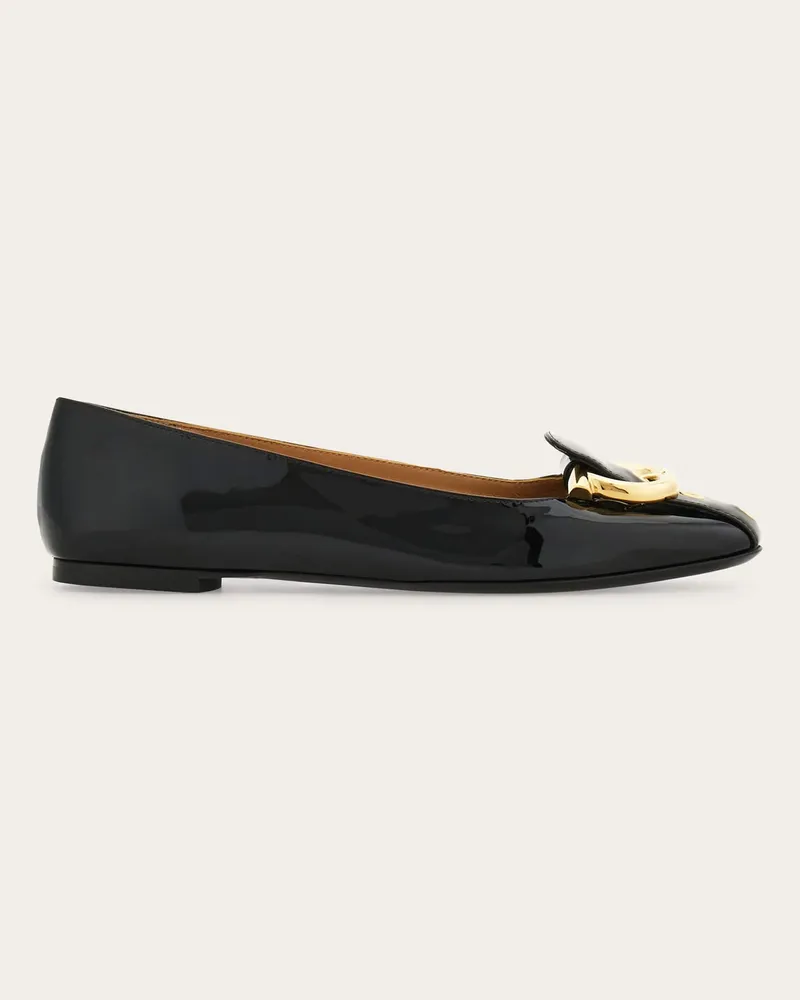 Ferragamo Damen Gancini Ballerina Schwarz Größe Schwarz