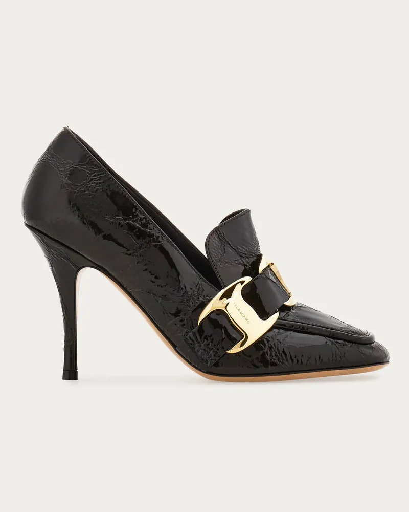 Ferragamo Damen Maxi Vara Plate Pumps Braun Größe 5 Braun