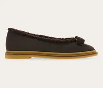 Damen Ballerina mit Vara-Schleife und Merinowolle Braun Größe 5