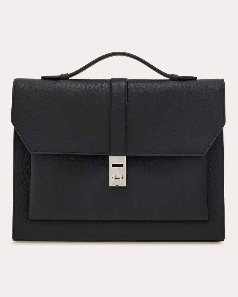 Ferragamo Herren Hug Aktenmappe Schwarz Schwarz
