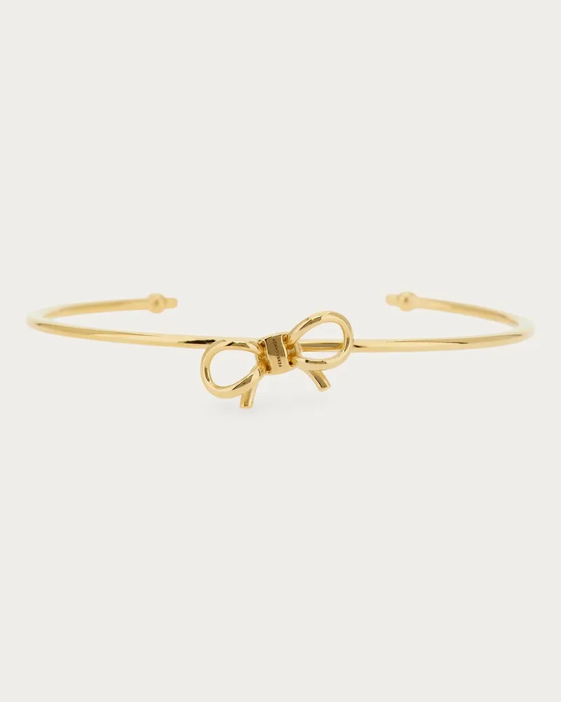 Ferragamo Damen Armband mit Schleife - Größe S/M Gold Gold