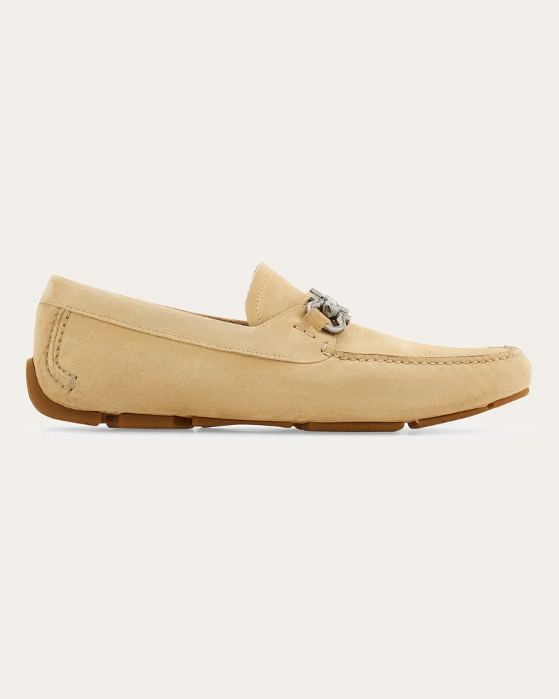 Ferragamo Herren Driver-Mokassin mit Gancini-Ornament Beige Größe Braun