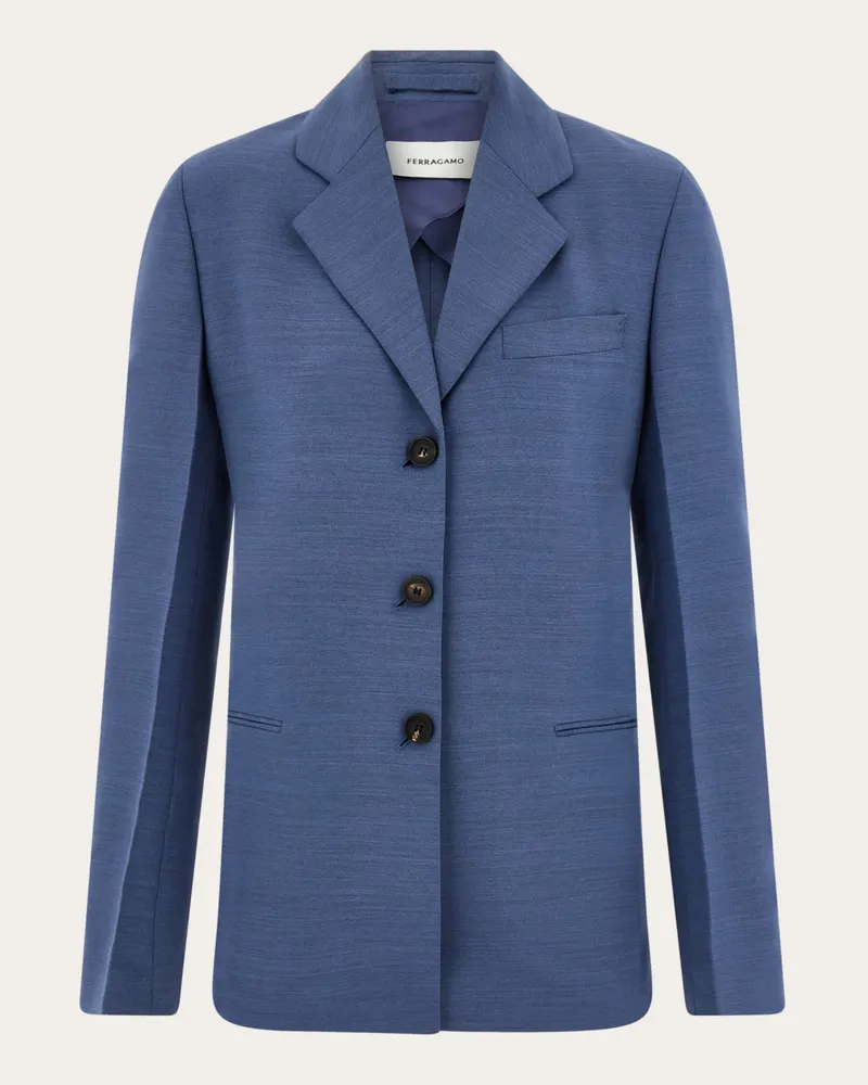 Ferragamo Damen Einreihiger Blazer Blau Blau