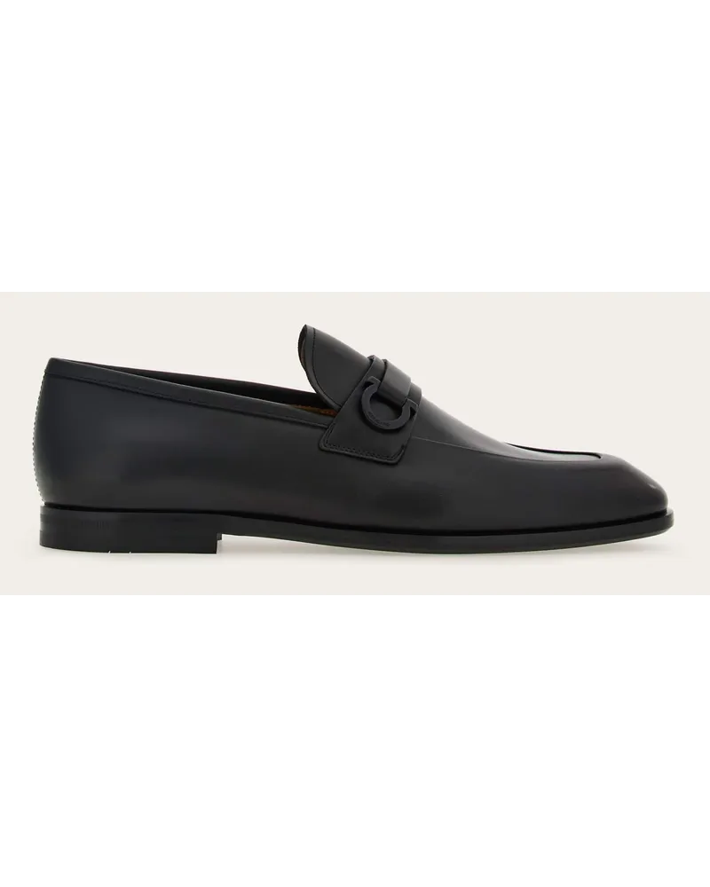 Ferragamo Herren Loafer in Mokassin-Machart mit Gancini-Ornament Schwarz Größe Schwarz