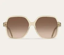 Damen Quadratische Sonnenbrillen Beige