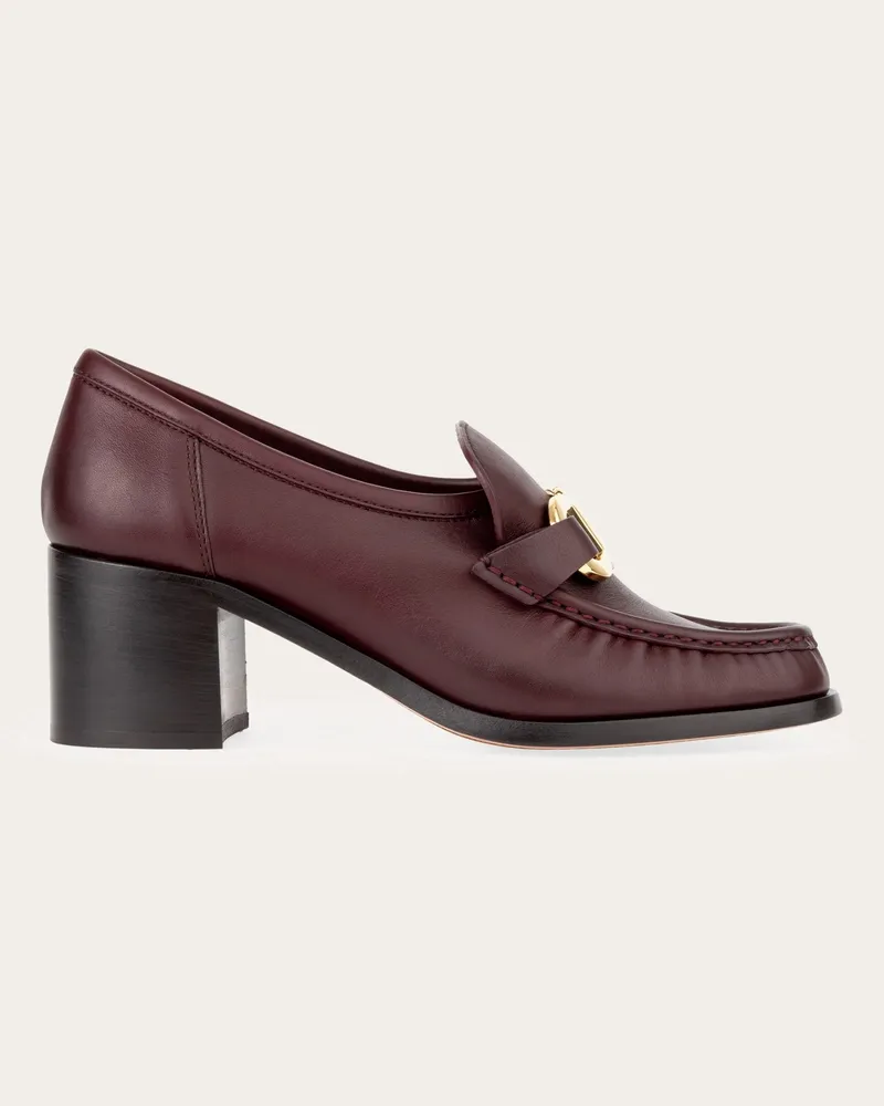 Ferragamo Damen Loafer mit Gancini-Ornament und Absatz Braun Größe Braun