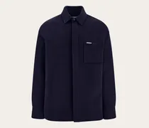 Herren Hemdjacke aus Mischkaschmir Blau