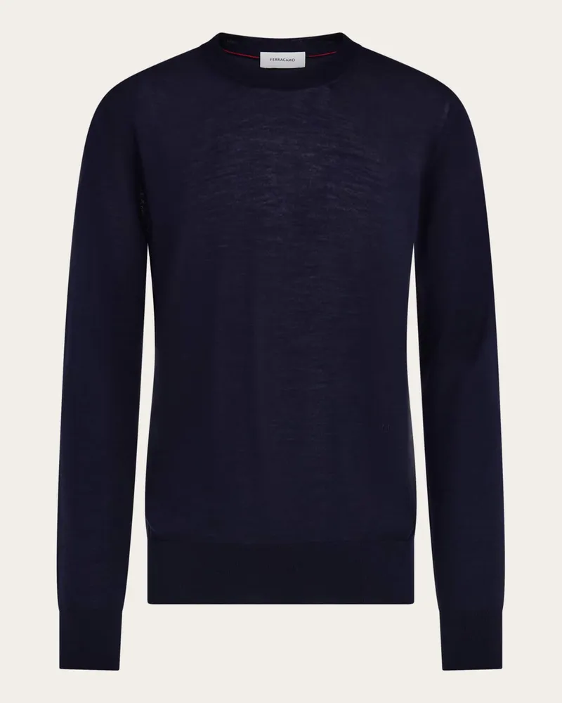 Ferragamo Herren Rundhalspullover Blau Blau