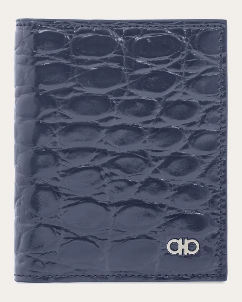 Ferragamo Herren Gancini credit card holder Blau Blau