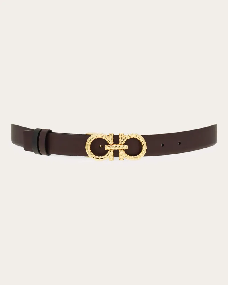 Ferragamo Damen Verstellbarer Gancini Wendegürtel Rot Rot