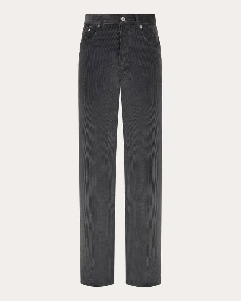 Ferragamo Herren 5-Pocket-Hose aus Cordsamt Grau Grau