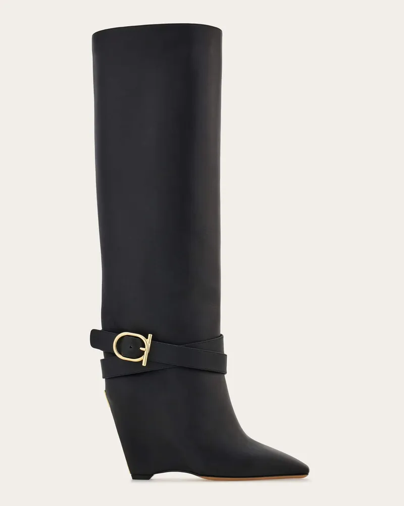 Ferragamo Damen Plateau-Stiefel Schwarz Größe Schwarz