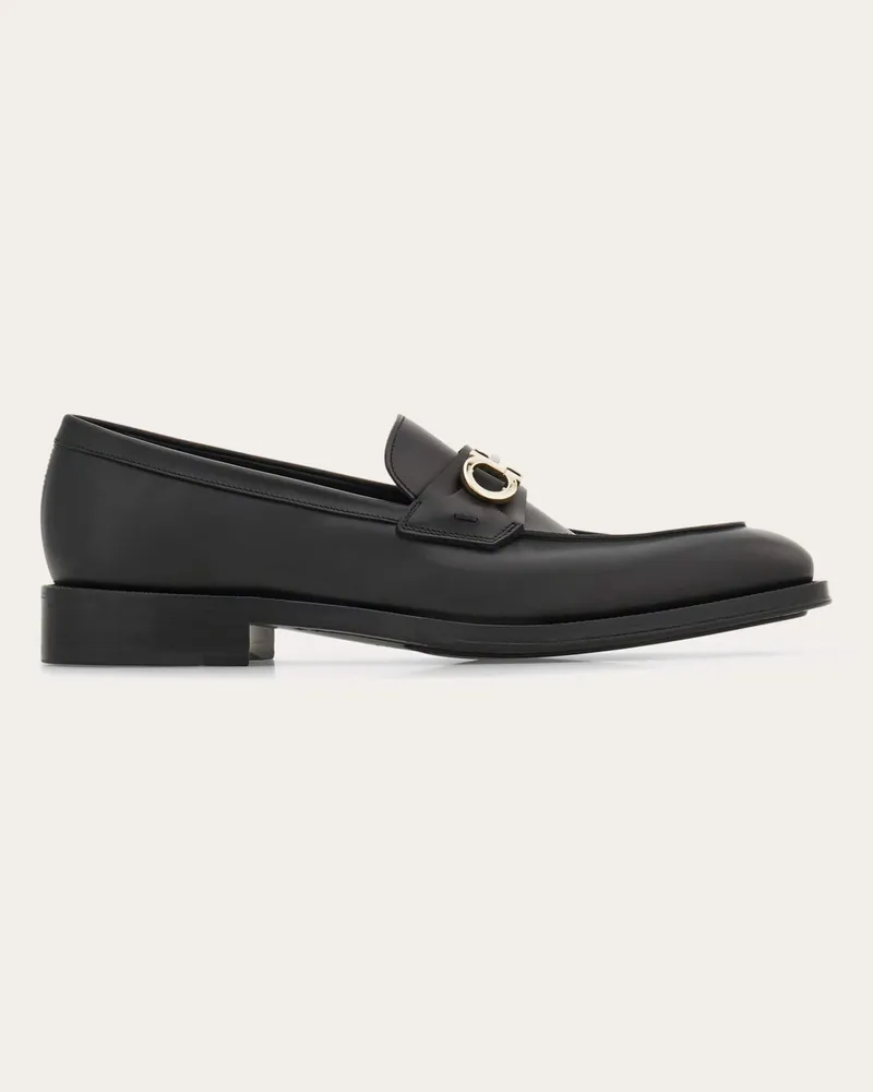 Ferragamo Herren Loafer in Mokassin-Machart mit Gancini-Ornament Schwarz Größe Schwarz