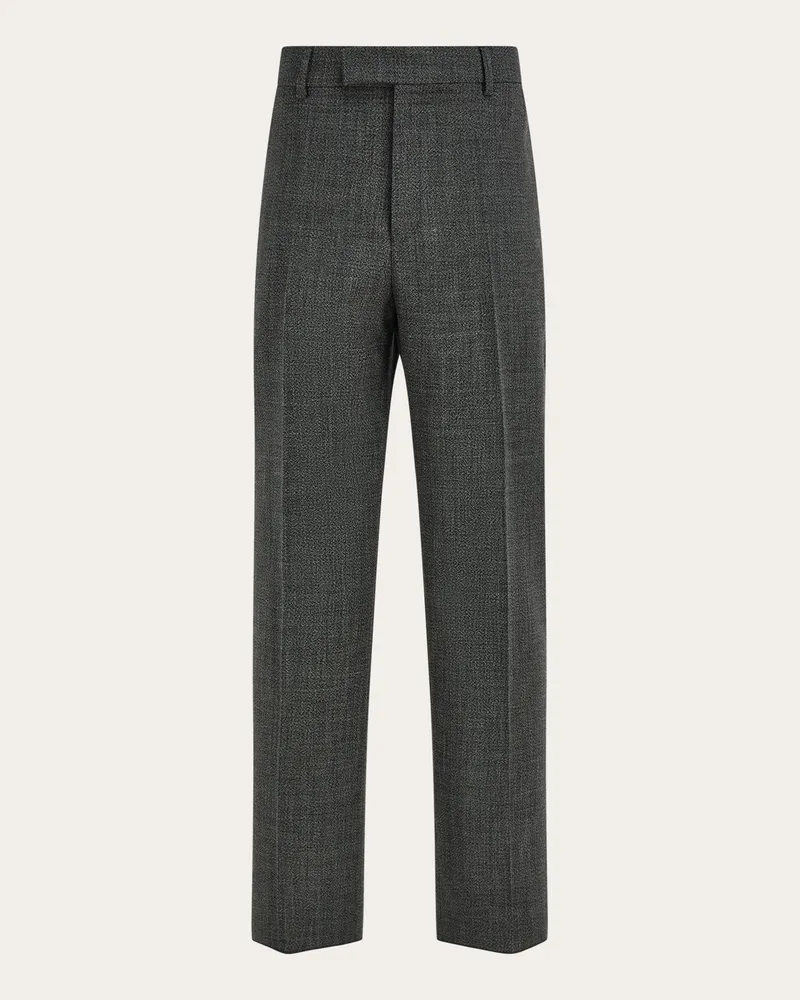 Ferragamo Herren Weite Wollhose Grau Grau