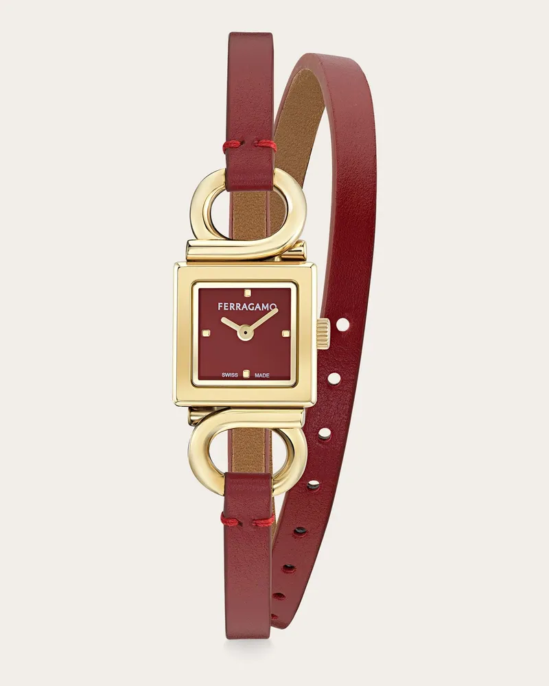 Ferragamo Damen Gancini Bangle Uhr Rot Rot