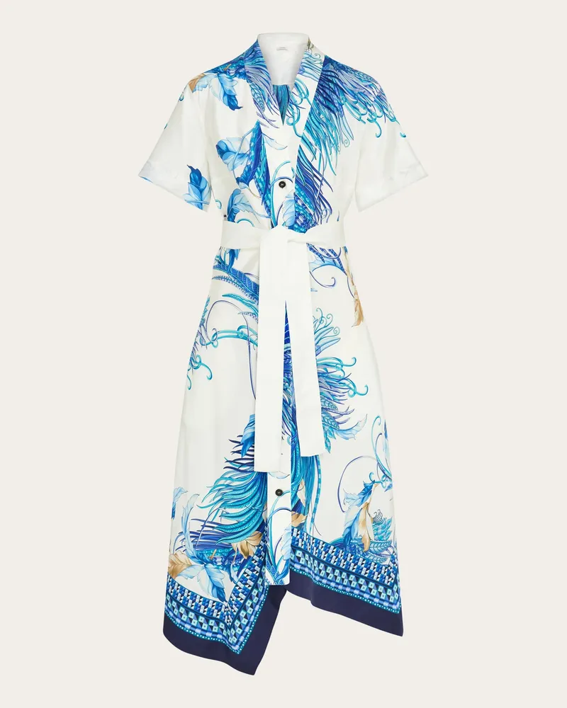 Ferragamo Damen Asymmetrisches Midikleid Blau Blau