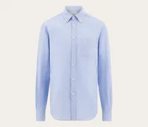 Herren Oberhemd Ferragamo-Monogram Blau