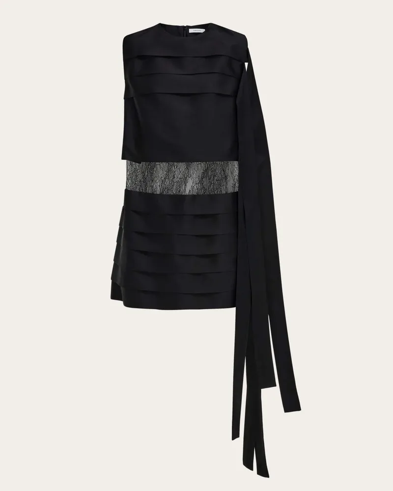 Ferragamo Damen Minikleid mit Spitze Schwarz Schwarz