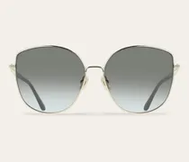 Damen Rechteckige Sonnenbrillen Gold