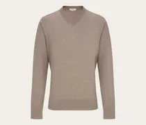 Herren Pullover mit V-Ausschnitt Beige