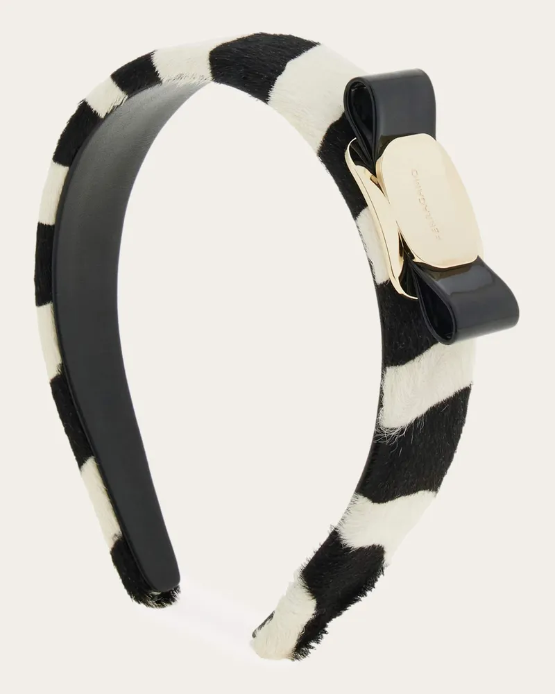 Ferragamo Damen Haarreifen mit Vara-Schleife Schwarz Schwarz