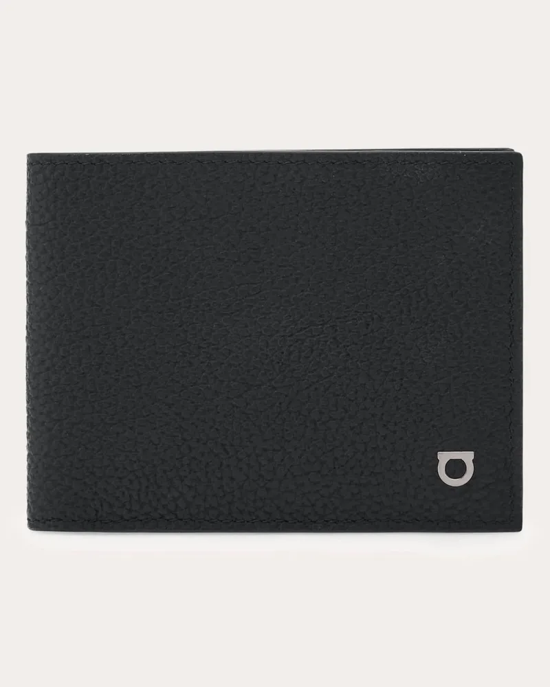 Ferragamo Herren Bifold-Brieftasche mit Gancini Schwarz Schwarz
