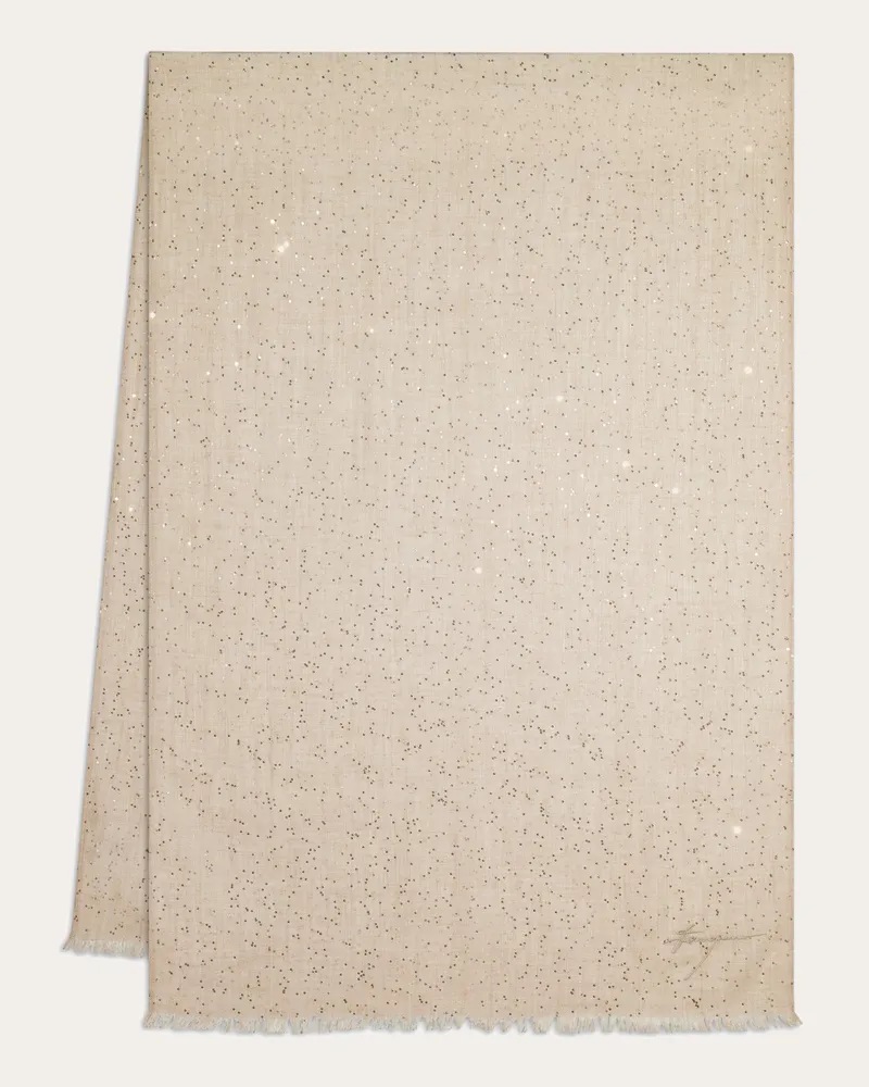 Ferragamo Damen Stola mit Mikropailletten Beige Braun