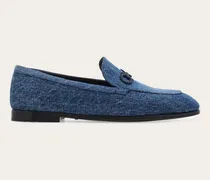 Damen Loafer mit Gancini Spange Blau Größe 5