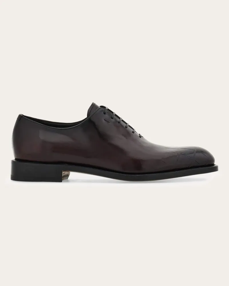 Ferragamo Herren Oxford-Schuh in Tramezza-Verarbeitung Rot Größe 5 Rot