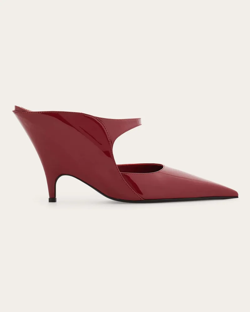 Ferragamo Damen Geformter Keilabsatz-Mules Rot Größe 5 Rot