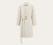 Herren Gepolsterter Trenchcoat Weiß