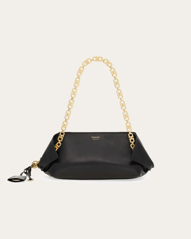 Ferragamo Damen Schultertasche (S) Schwarz Schwarz