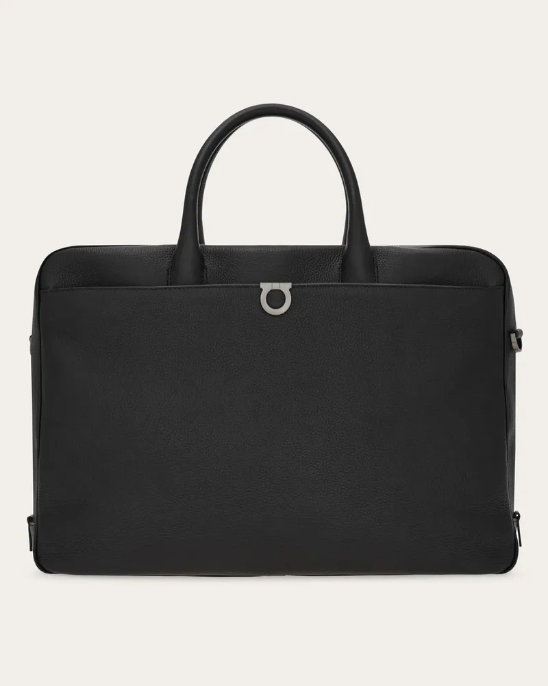 Ferragamo Herren Gancini Aktentasche Schwarz Schwarz