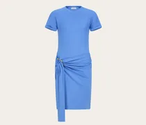 Damen Drapiertes Kleid Blau