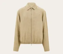 Herren Blouson aus reinem Leinen Beige